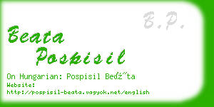 beata pospisil business card